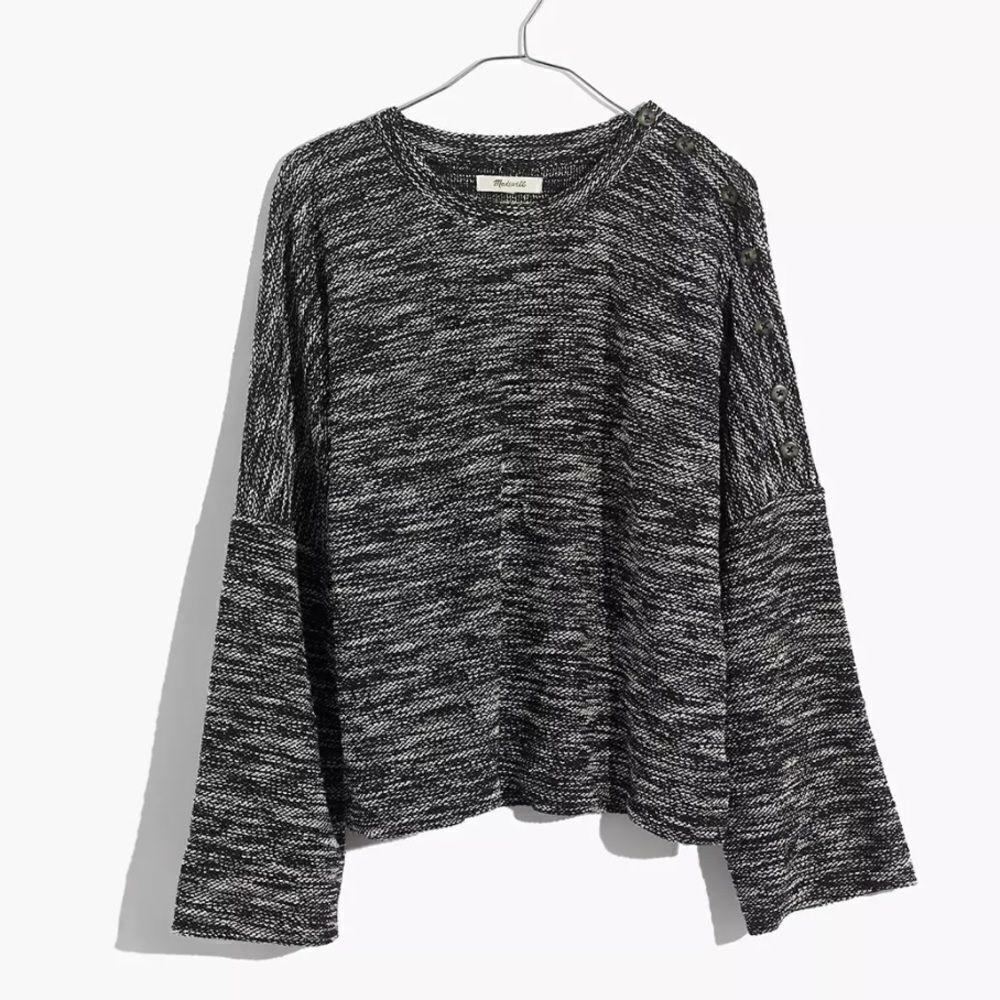 Madewell Button Shoulder Wide Sleeve Top
